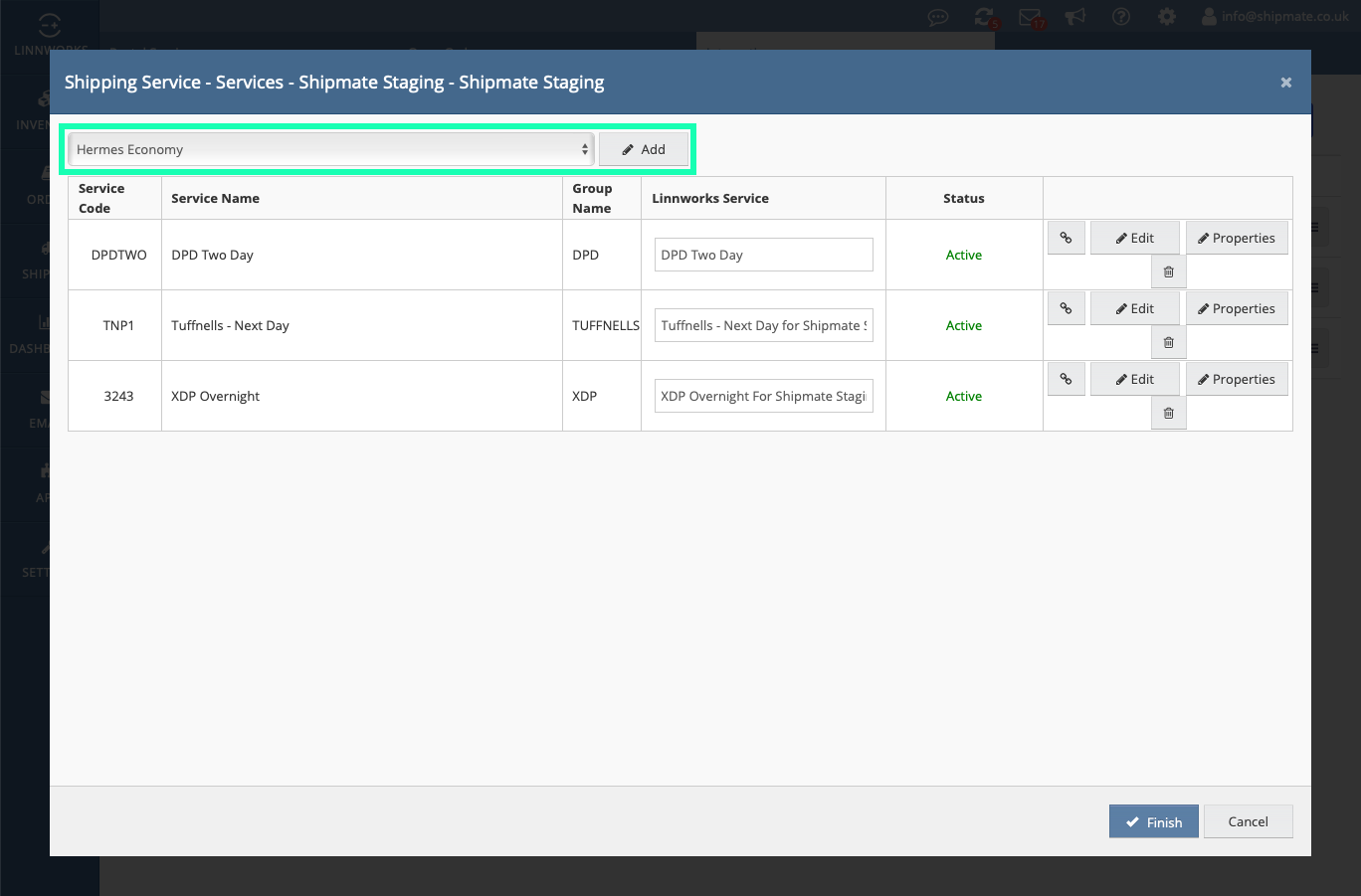 Linnworks - Mapping Delivery Services - Step 2