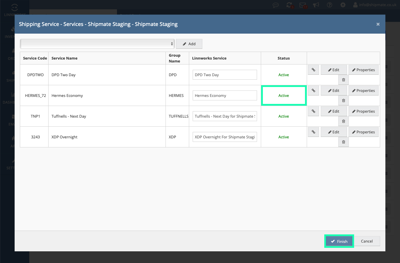 Linnworks - Mapping Delivery Services - Step 5