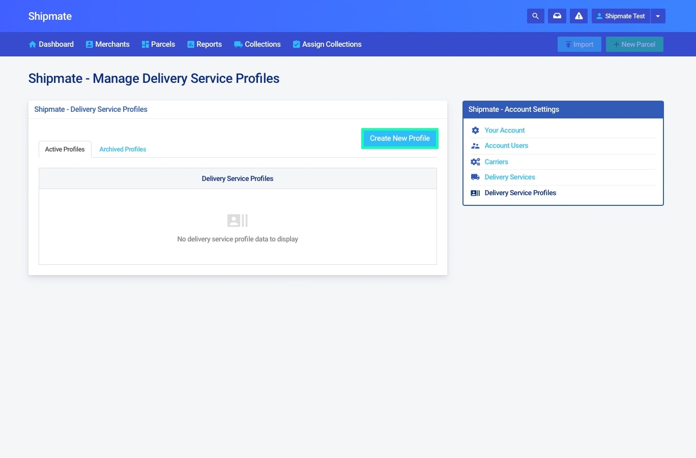 Shipmate - 3PL - Delivery Service Profile