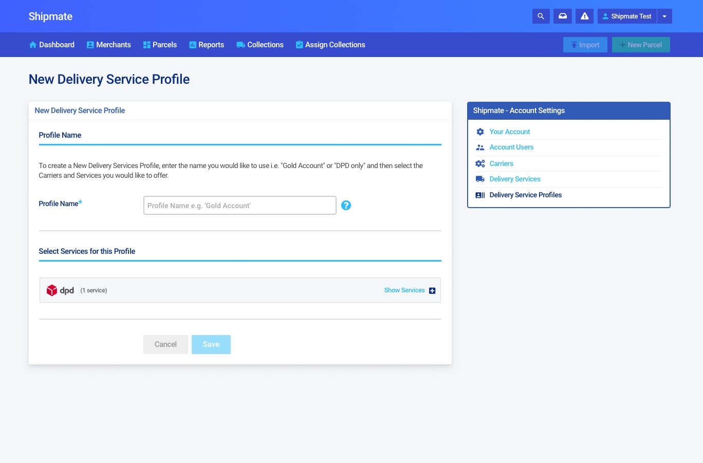 Shipmate - 3PL - Delivery Service Profile