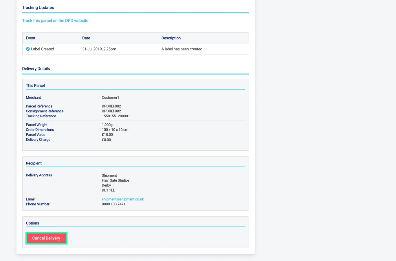 Shipmate - Cancelling Deliveries