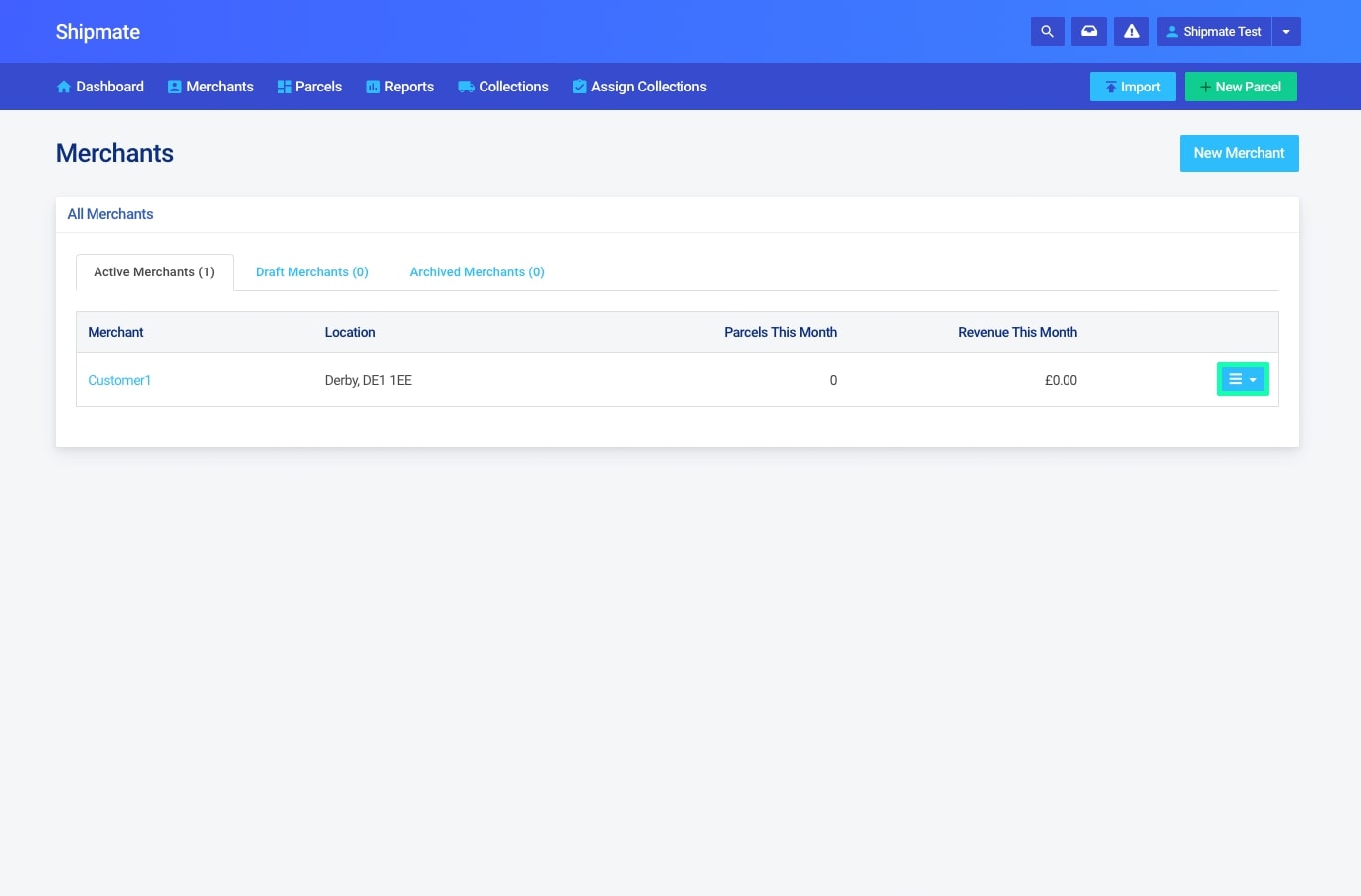 Shipmate - 3PL - View Merchant Dashboard