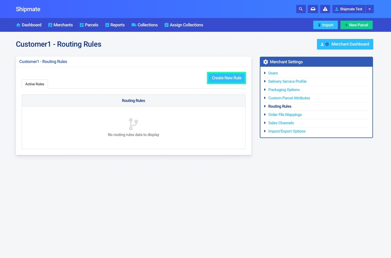 Shipmate - Your Account - Creating Routing Rules