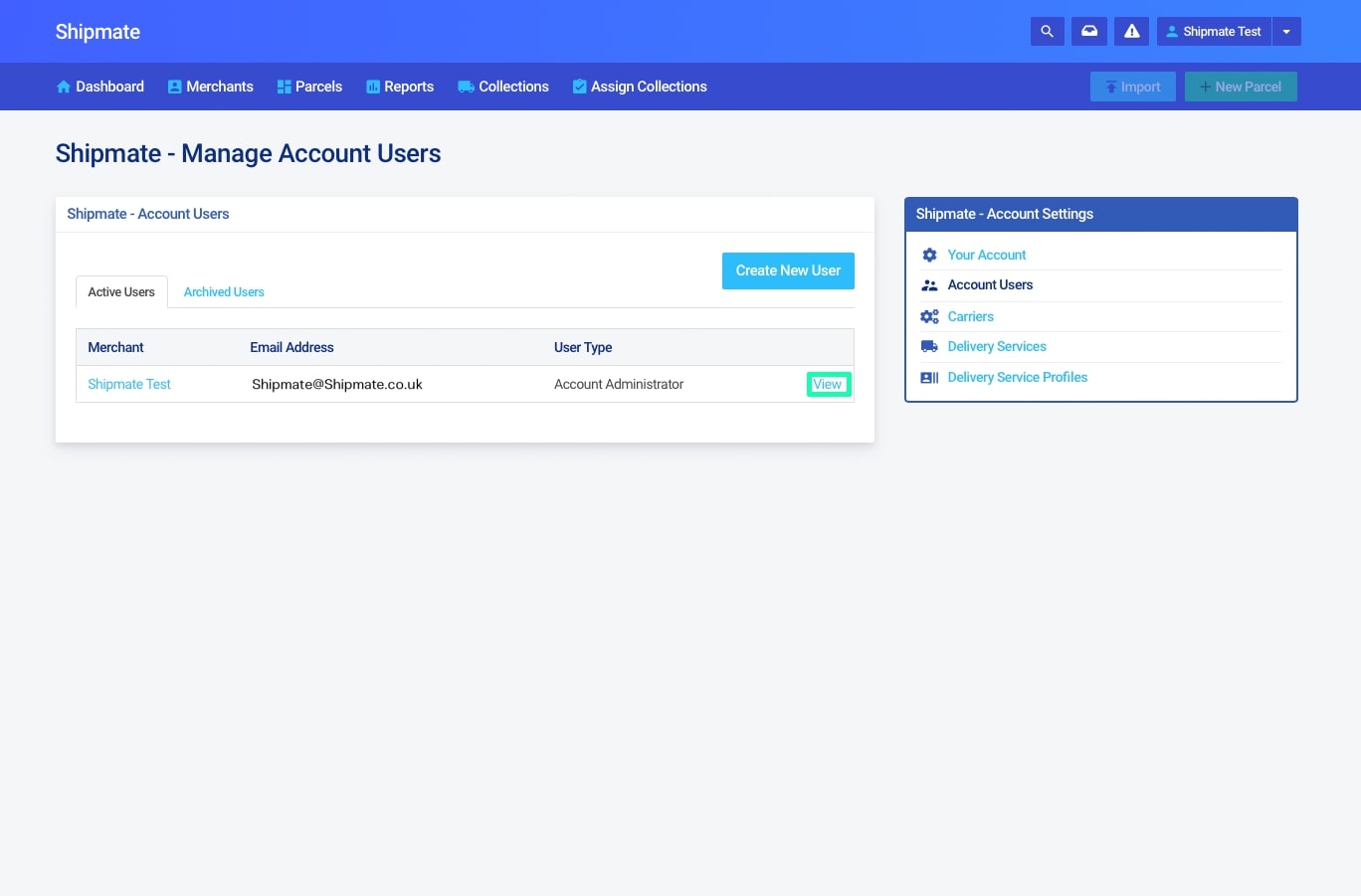 Shipmate - Your Account - Editing Users on your Account