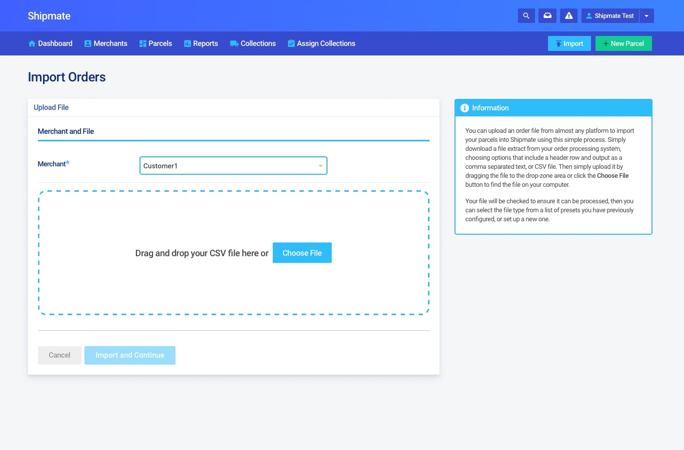 Shipmate - Your Account - Configuring a New Order File Mapping