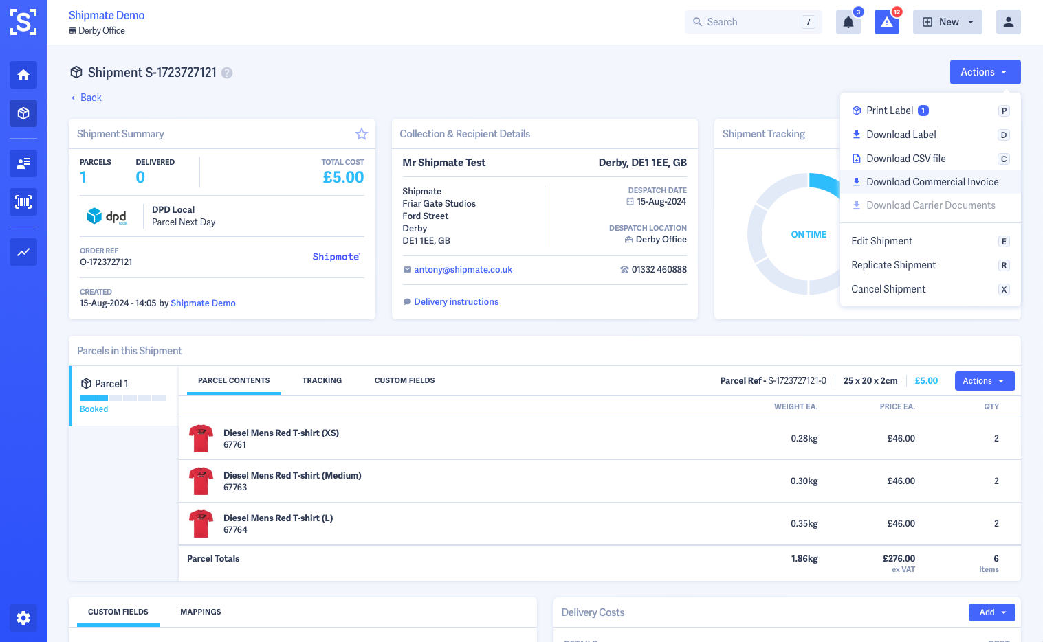 Shipmate - Download Commercial Invoice