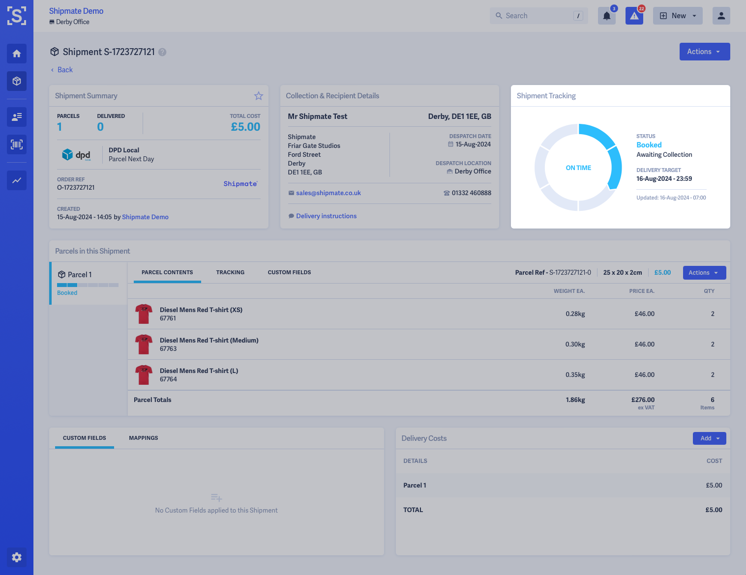 Shipmate - View Shipment Tracking