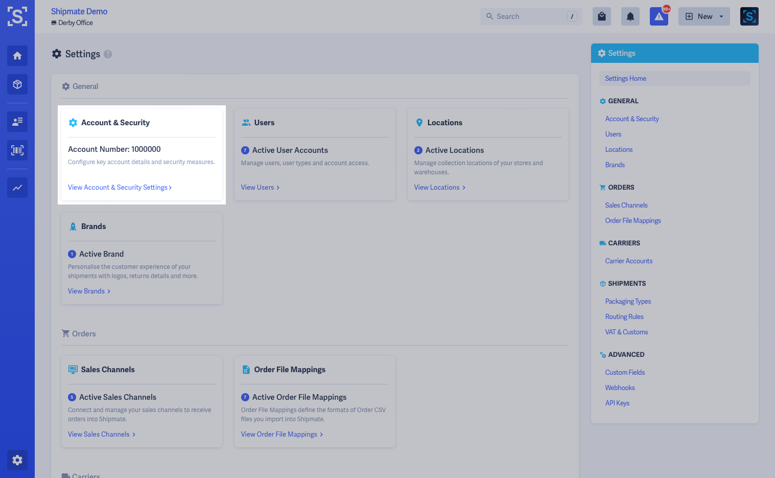 Shipmate - Settings - Account & Security Settings Highlighted Shipmate - Settings - Account & Security Settings Highlighted