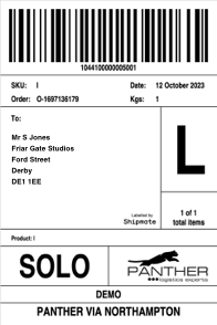 Print sample parcel labels