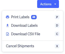 Bulk print shipping labels from multiple carriers from Shopify
